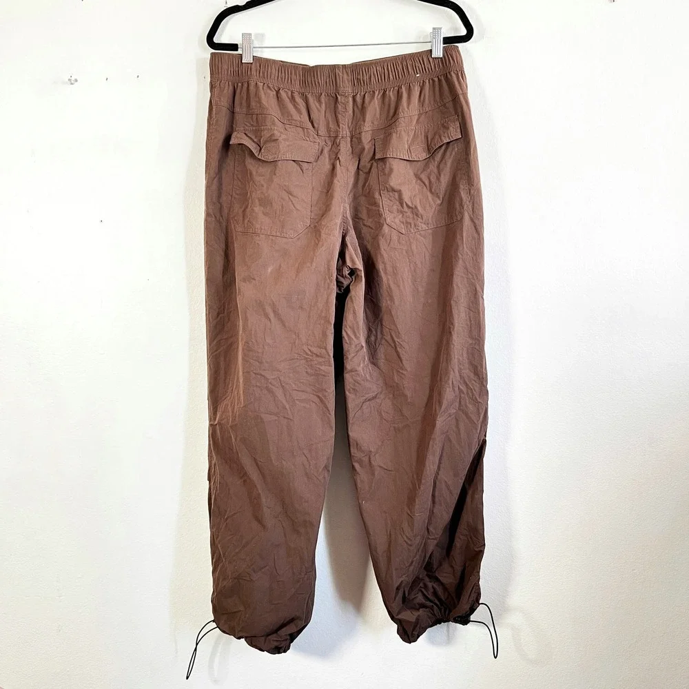 Parachute Pants Men's Medium‎ Elastic Adjustable Cuff Brown Streetwear